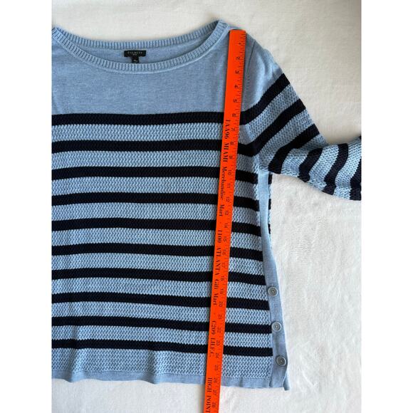 Talbots Womens‎ Nautical Sweater Tunic XLp Blue Stripes Boat Neck Coastal - Picture 8 of 9
